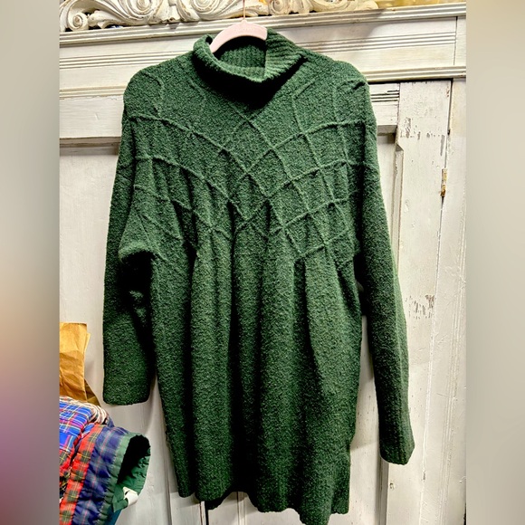 Free People Dresses & Skirts - Free people  Green Turtleneck Sweaterdress size small